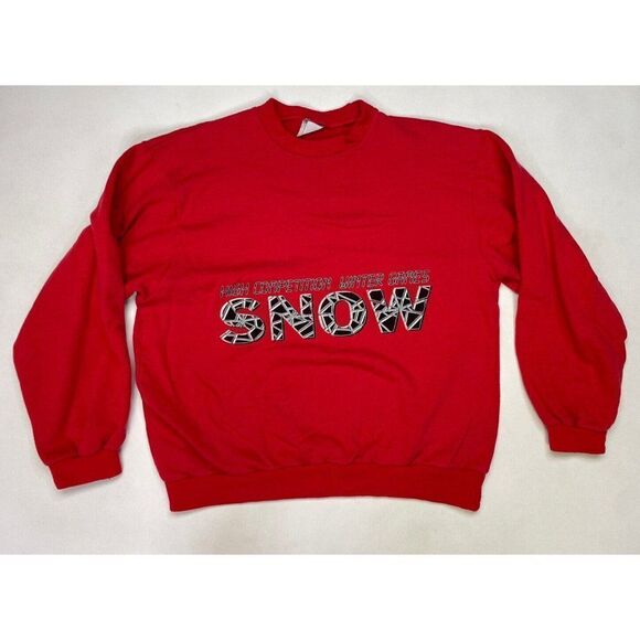 VINTAGE Snow High Competition Winter Games Crewneck Sweatshirt Women Medium 90s - Picture 1 of 8